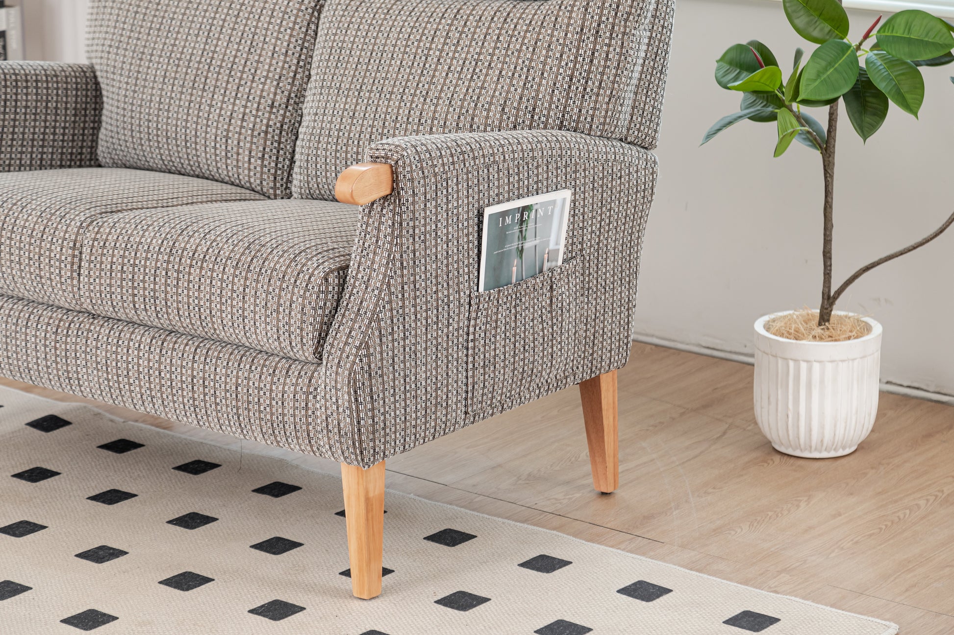 Lisbon 2 Seater Fabric Sofa - Latte