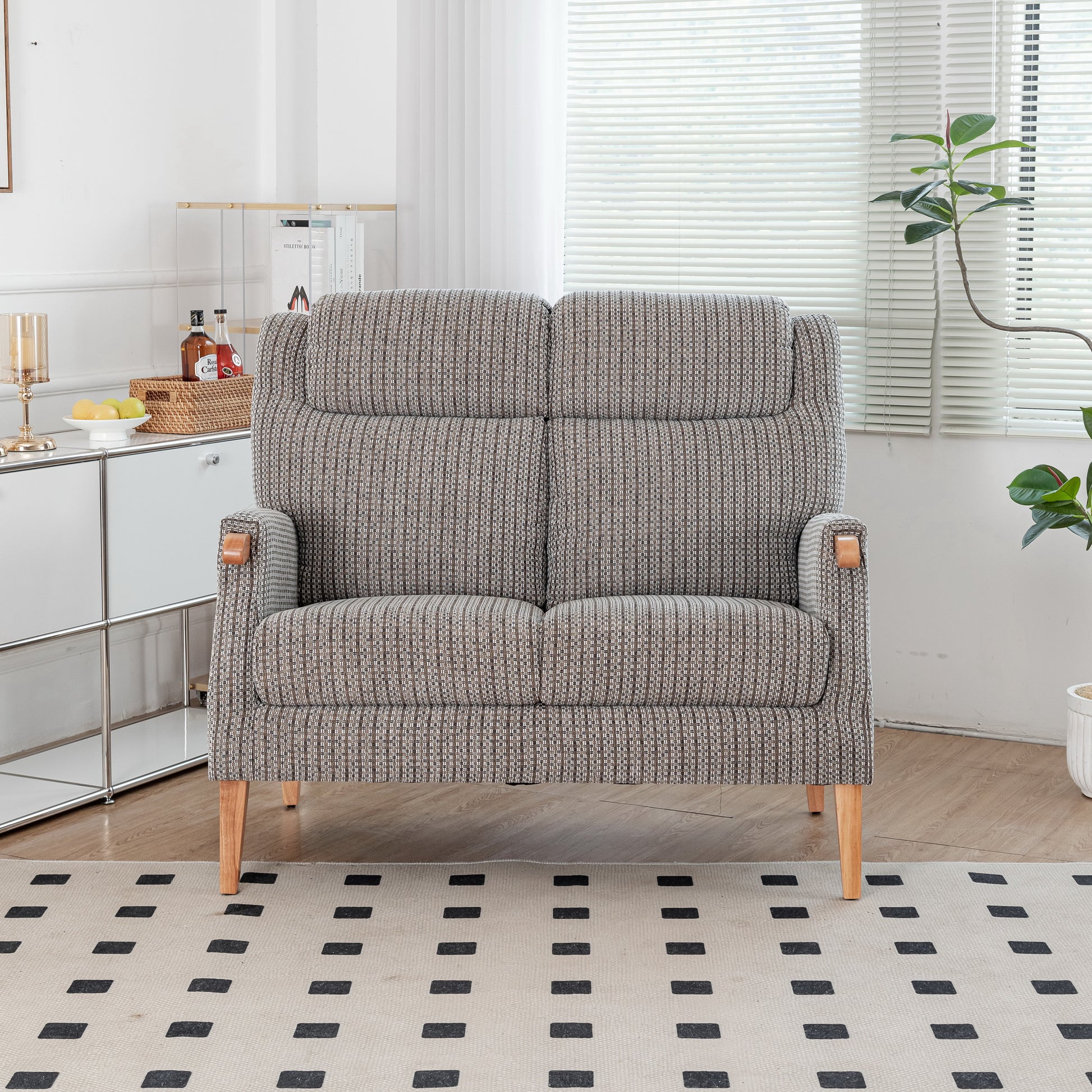 Lisbon 2 Seater Fabric Sofa - Latte