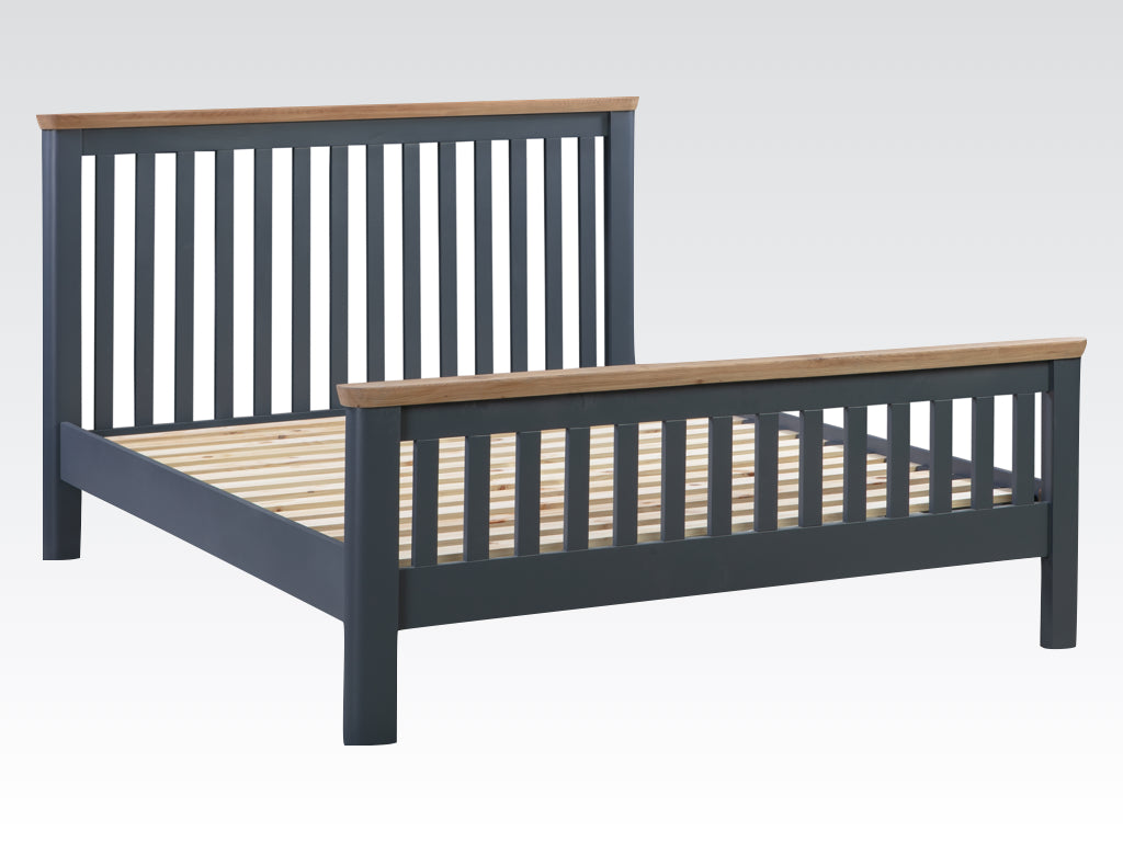 Treviso Midnight Blue Bed - Oak