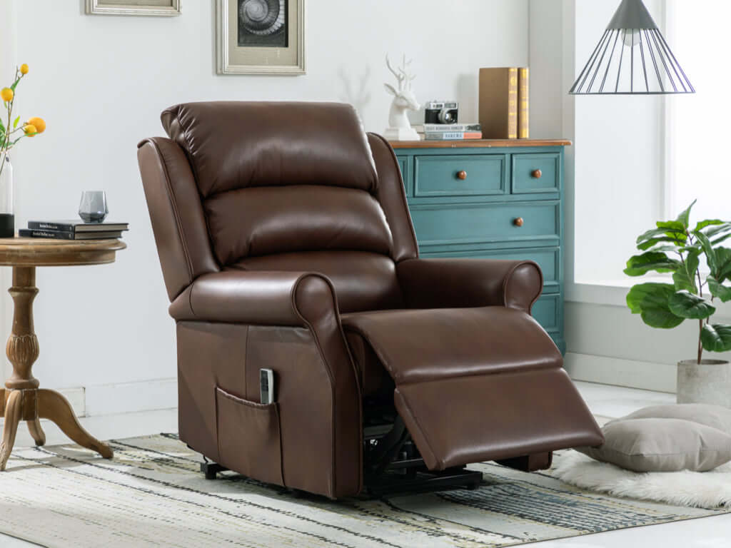 Windsor Lift & Tilt Dual Motor - Dark Brown Leather