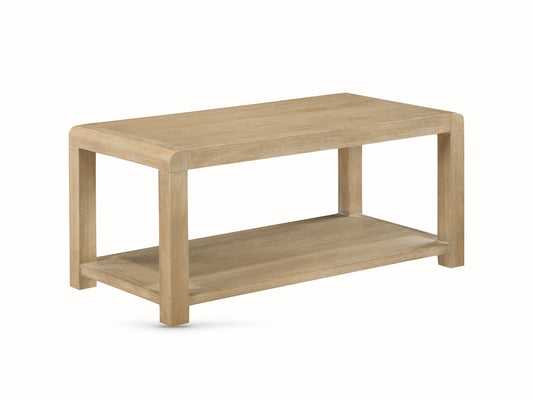 Tennessee Washed Oak Coffee Table with Shelf