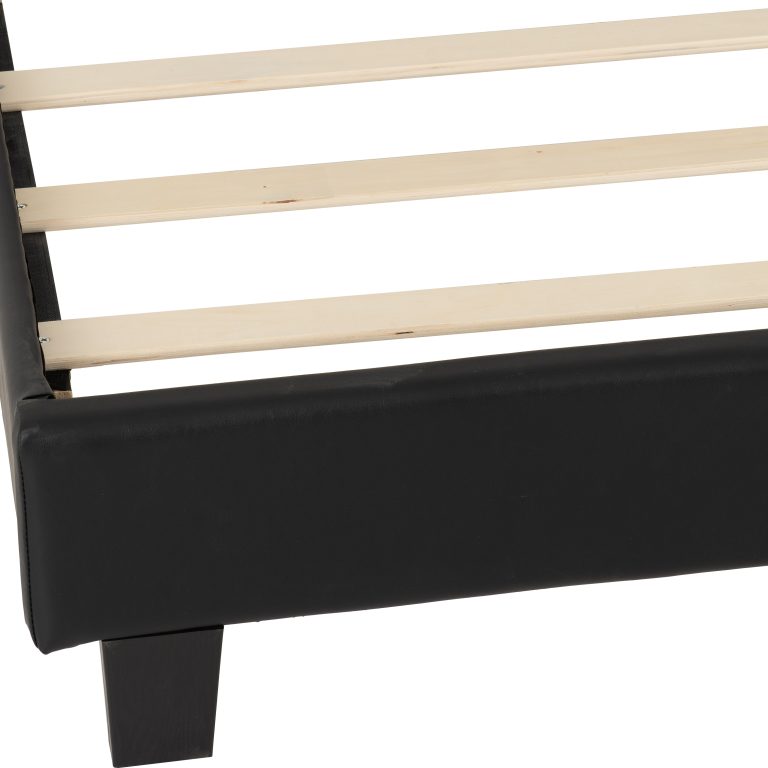 Arran 4'6" Double Bed - Black Faux Leather
