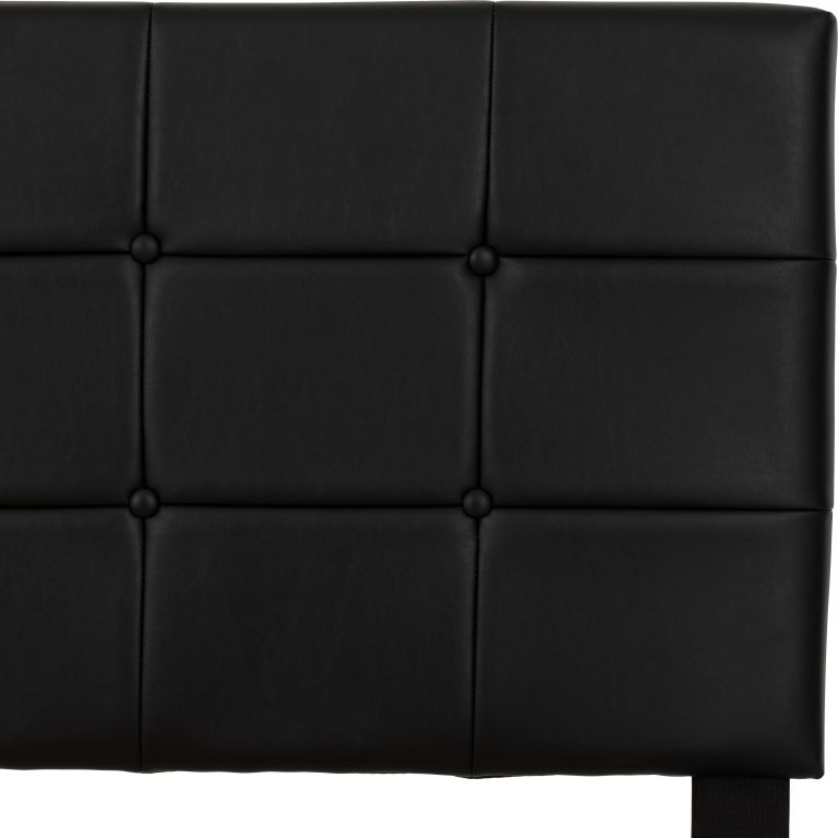 Arran 4'6" Double Bed - Black Faux Leather