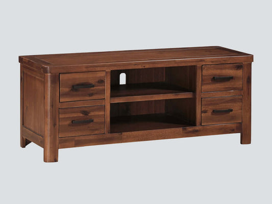 Andorra Straight TV Unit - Dark Acacia Wood