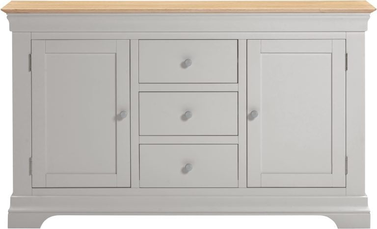 Bordeaux 2 Door 3 Drawer Sideboard - Pebble Grey/Oak