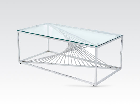 Calabria Coffee Table - Glass and Stainless Steel