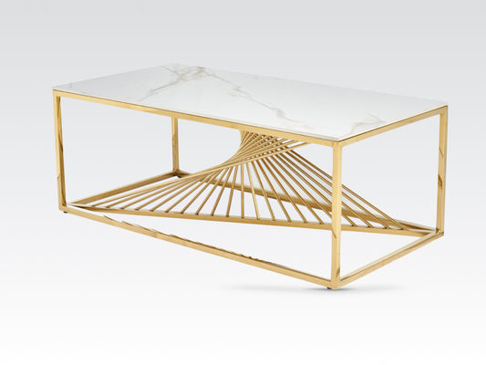 Calabria Coffee Table - Sintered Stone and Gold