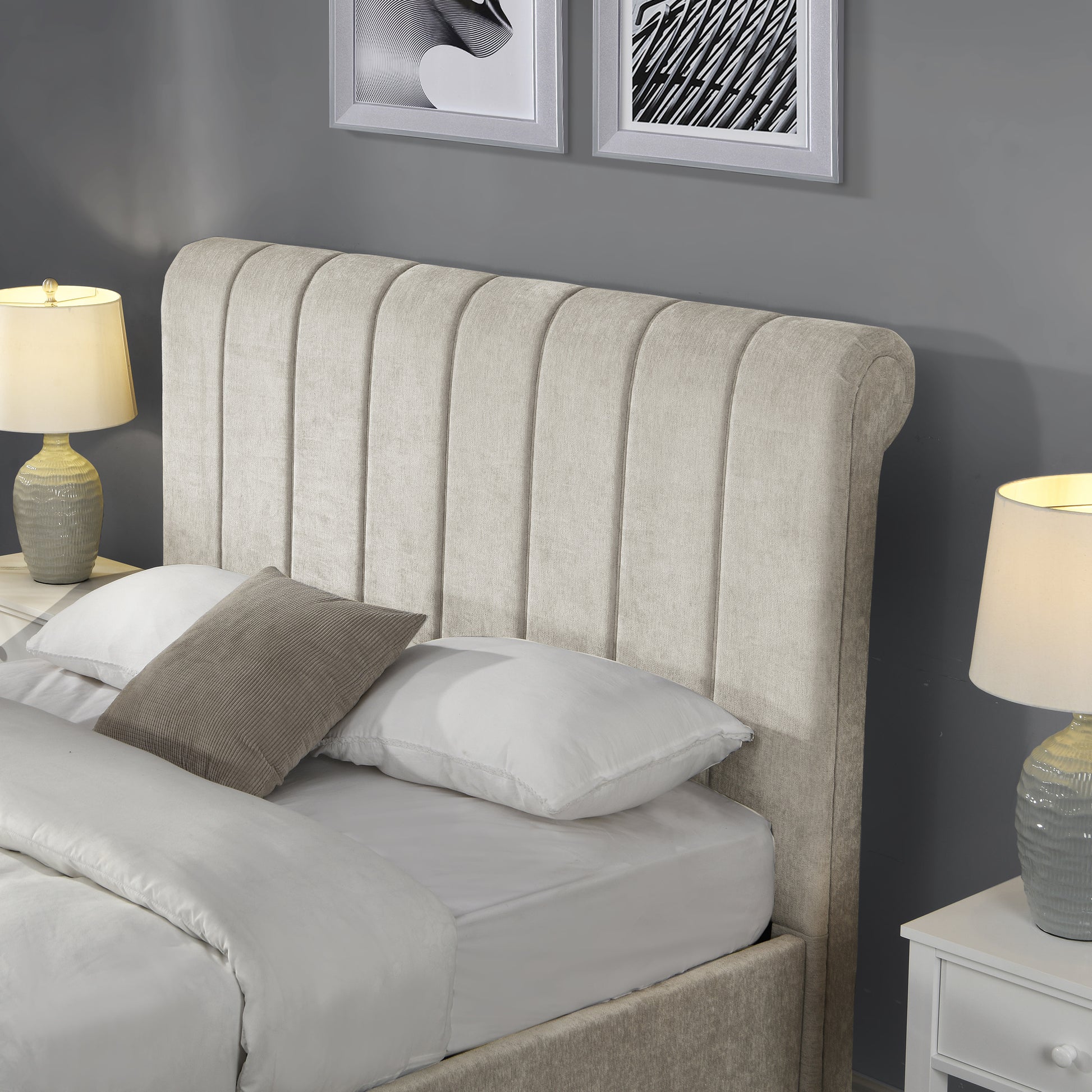 Carlow Beige Gas-Lift Bed