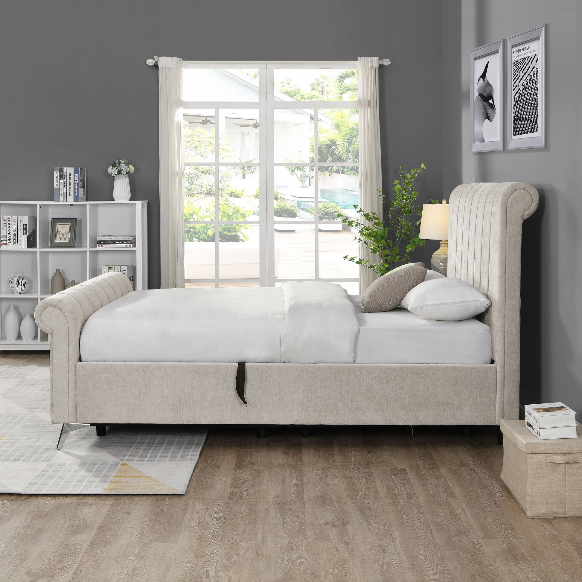 Carlow Beige Gas-Lift Bed