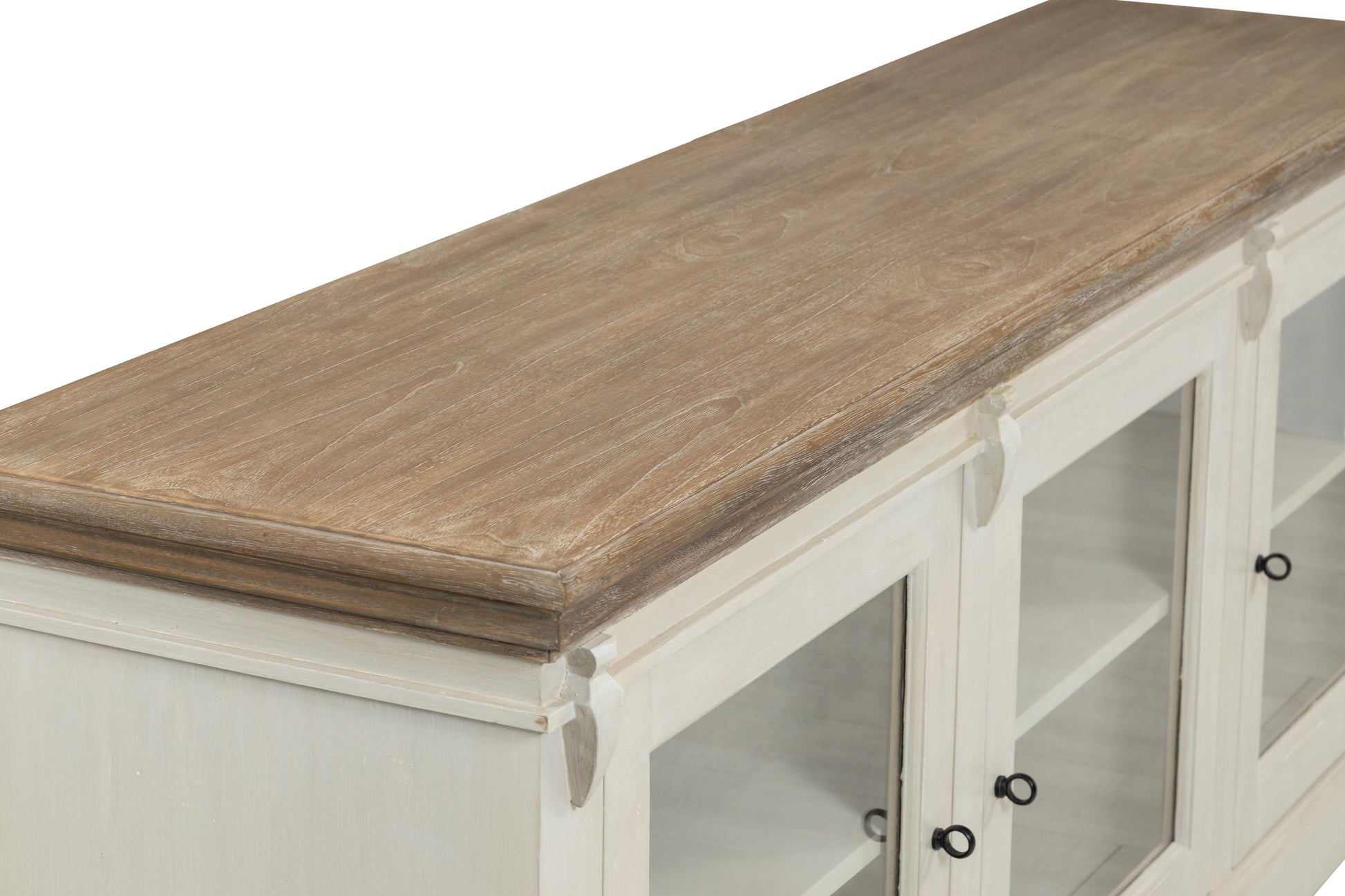 Cornwall 3 Door Sideboard - Antique White/Oak Wash Top