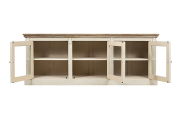 Cornwall 3 Door Sideboard - Antique White/Oak Wash Top