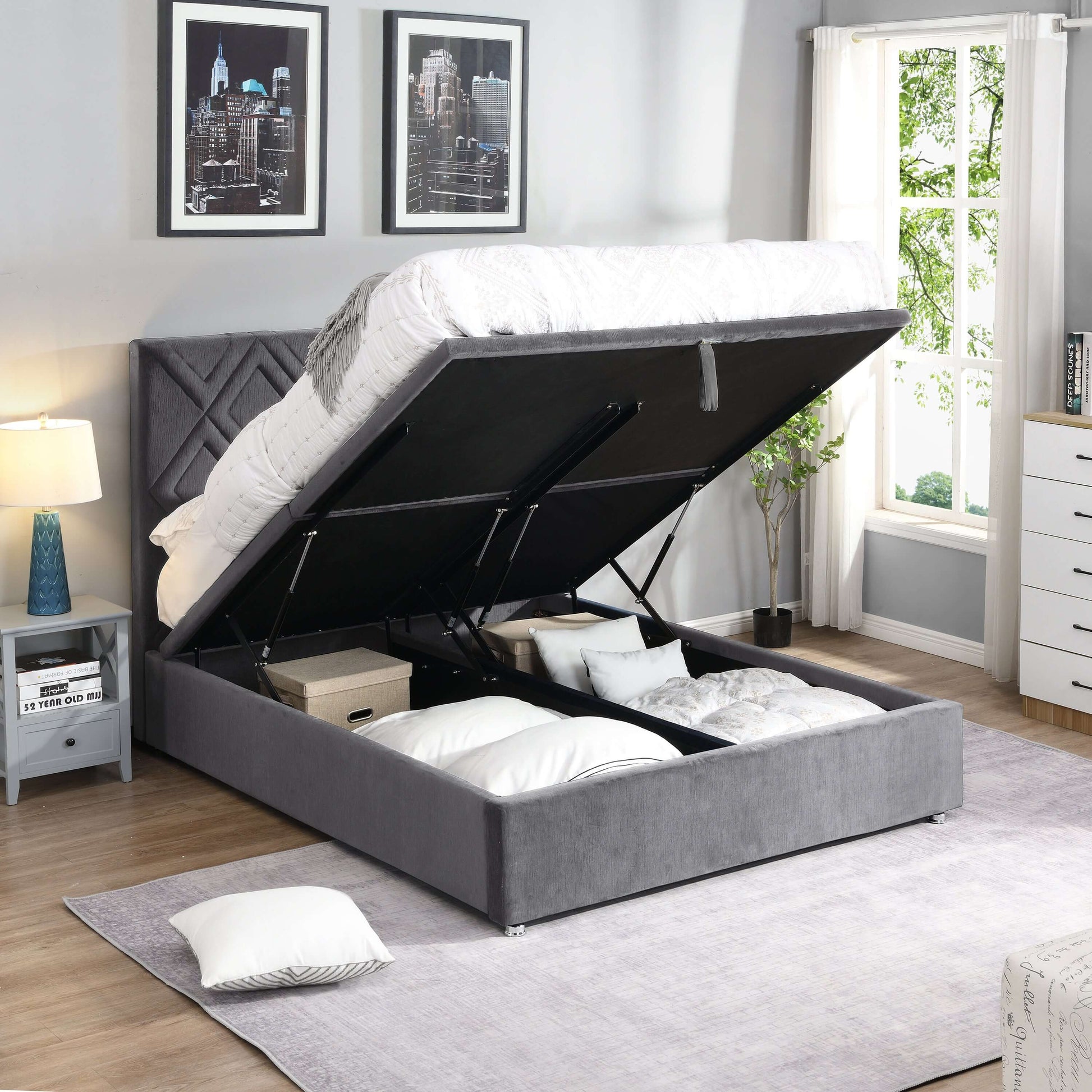 Dublin Grey Gas-Lift Bed