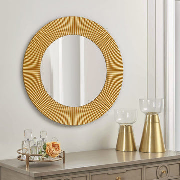 GD003 Round Gold Rivet Mirror