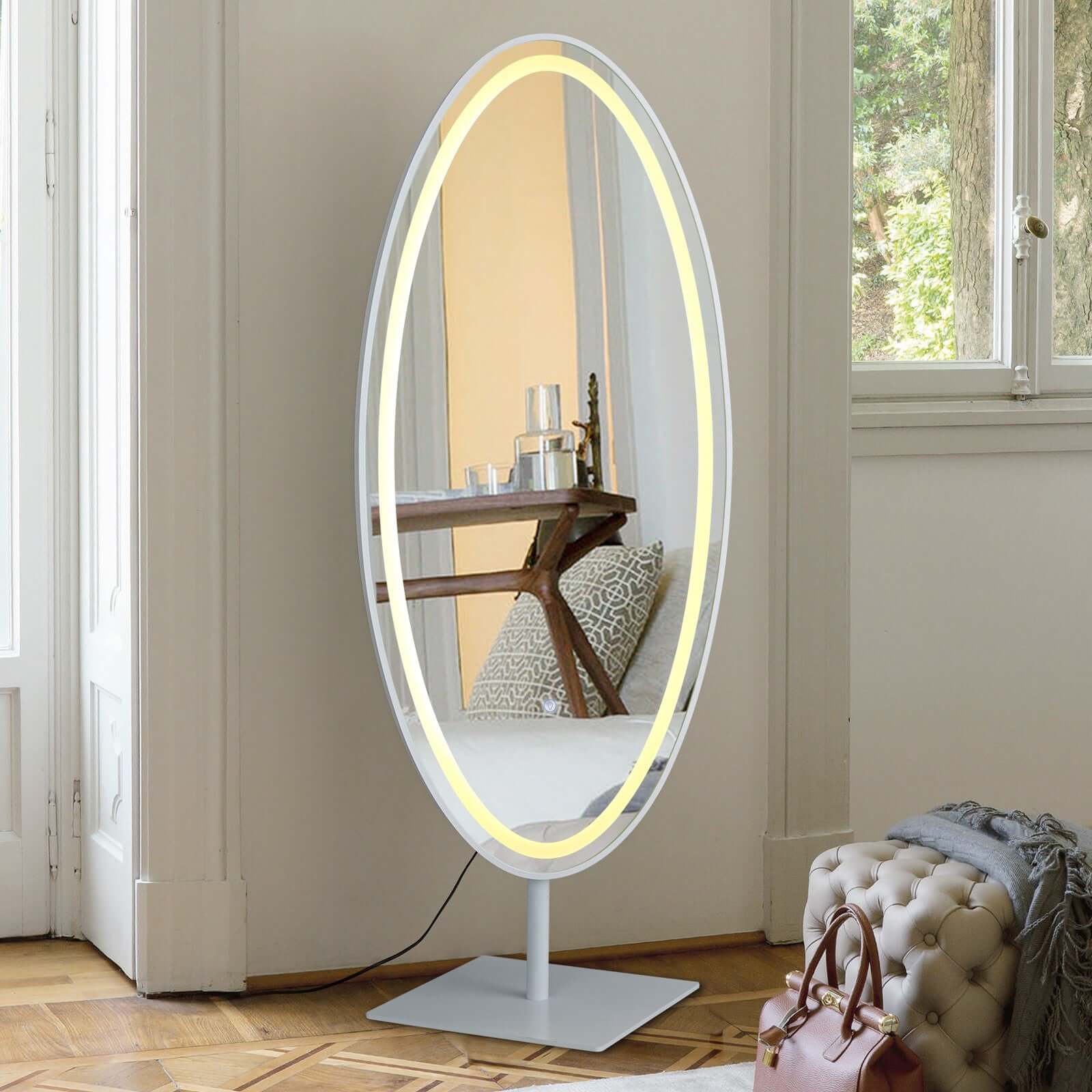 GD018 Freestanding Oval Mirror with LED & Bluetooth