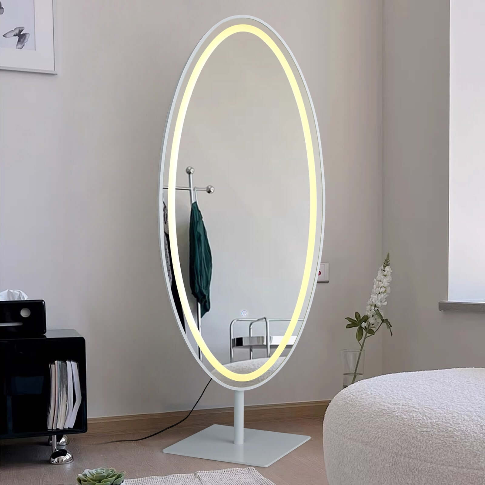 GD018 Freestanding Oval Mirror with LED & Bluetooth