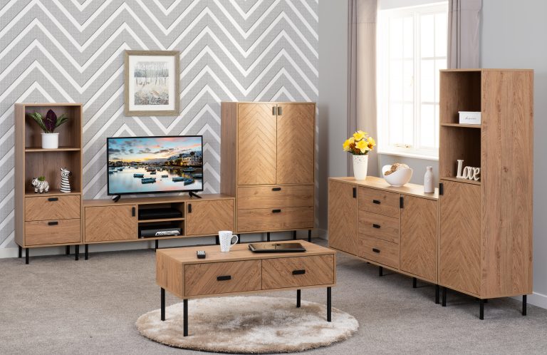 Leon 2 Door 3 Drawer Sideboard - Medium Oak Effect