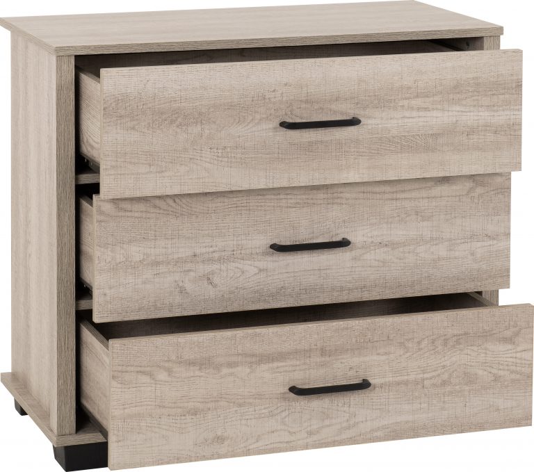 Oliver 3 Drawer Chest - Light Oak Effect
