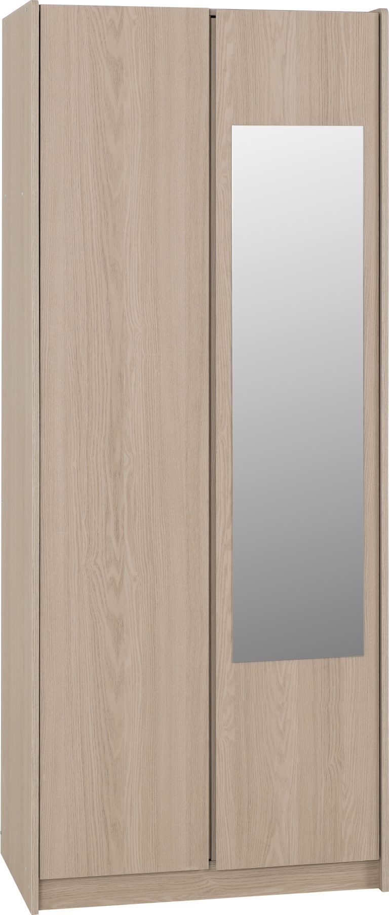 Paris 2 Door Mirrored Wardrobe - Smoked Ash Effect