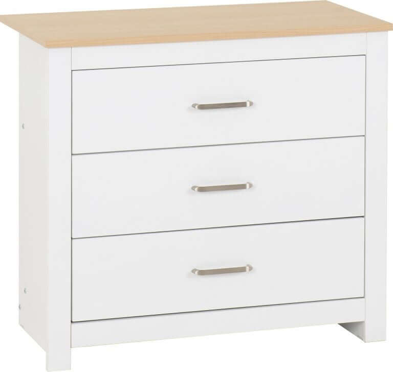 Portland 3 Drawer Chest - White/Oak Effect