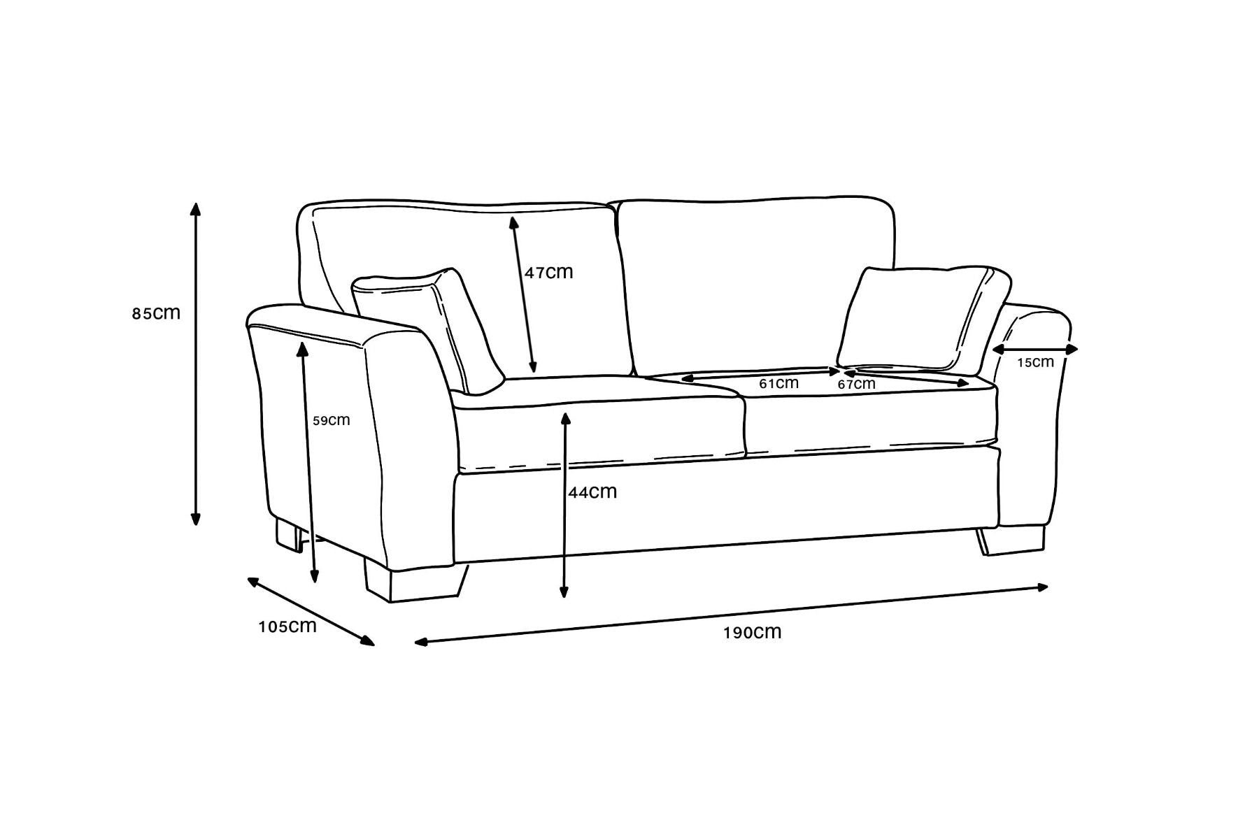 Quebec 2 Seater - Light Grey