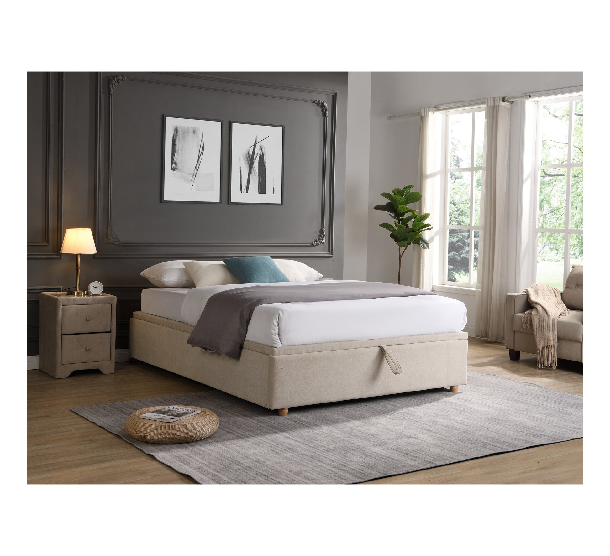 Rio Fabric Bed Base – Gas-Lift Storage