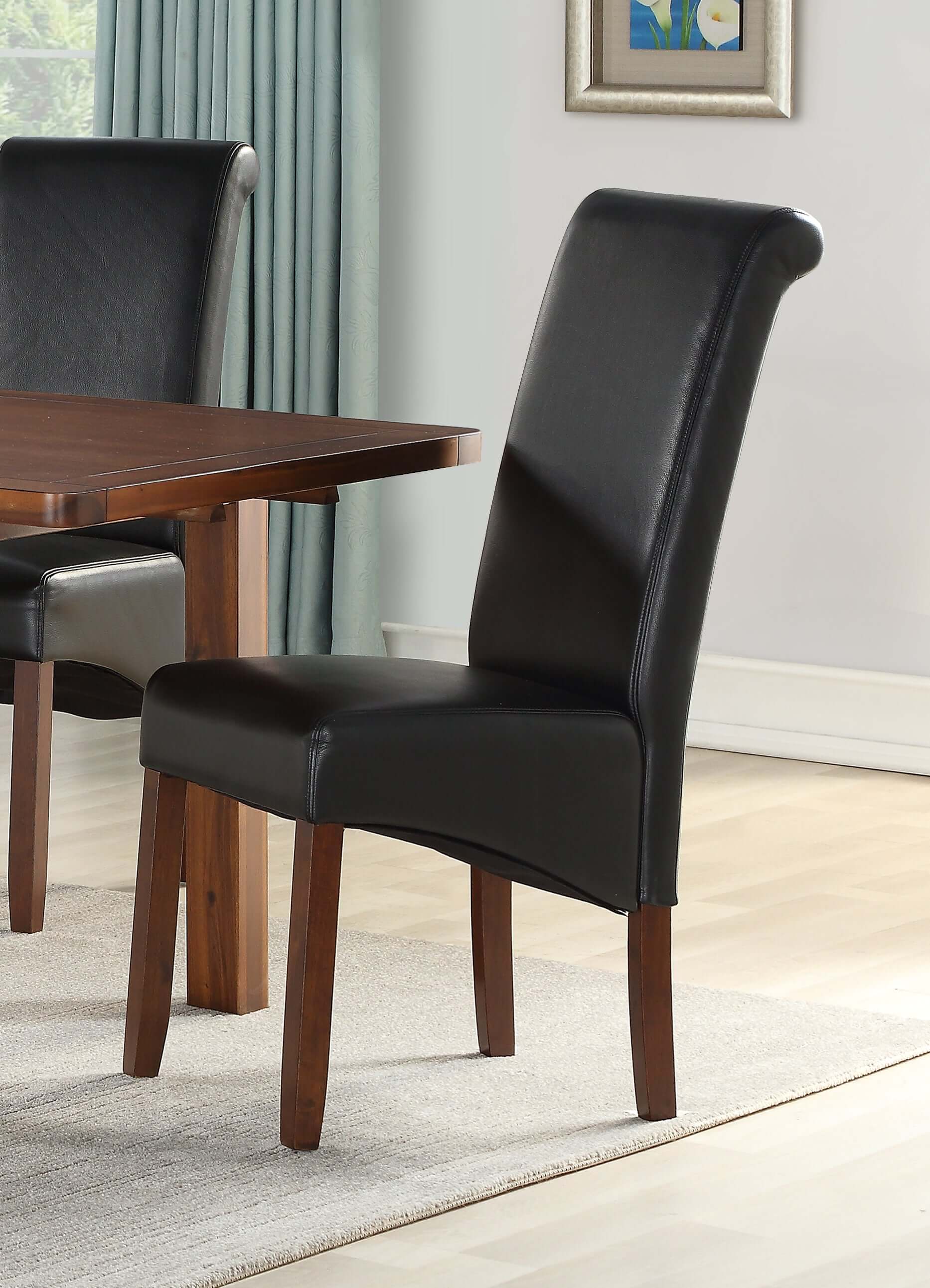 Andorra Acacia 120cm Extension Dining Set - 4 Sophie Black Chairs