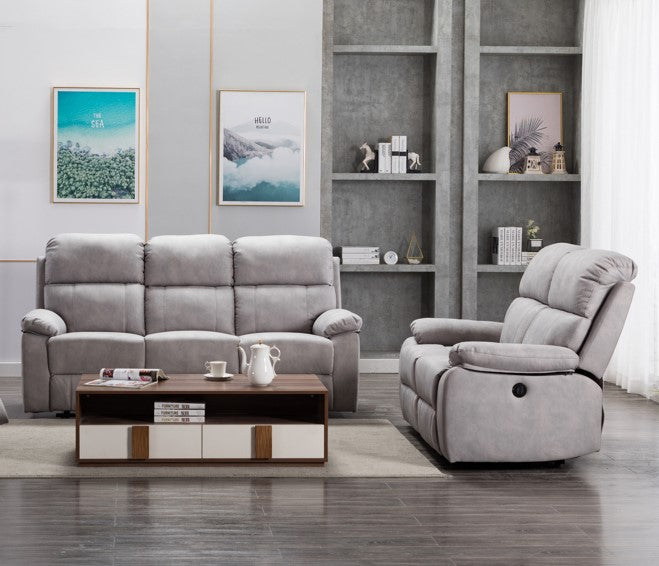 Stretford Electric 3+2 Suite Light Grey