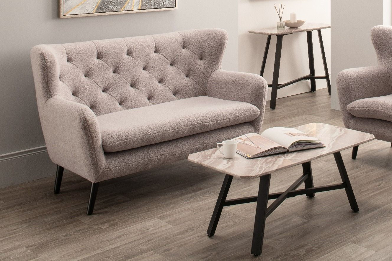 Yak 2 Seater Sofa - Short Faux Sheepskin - Grey