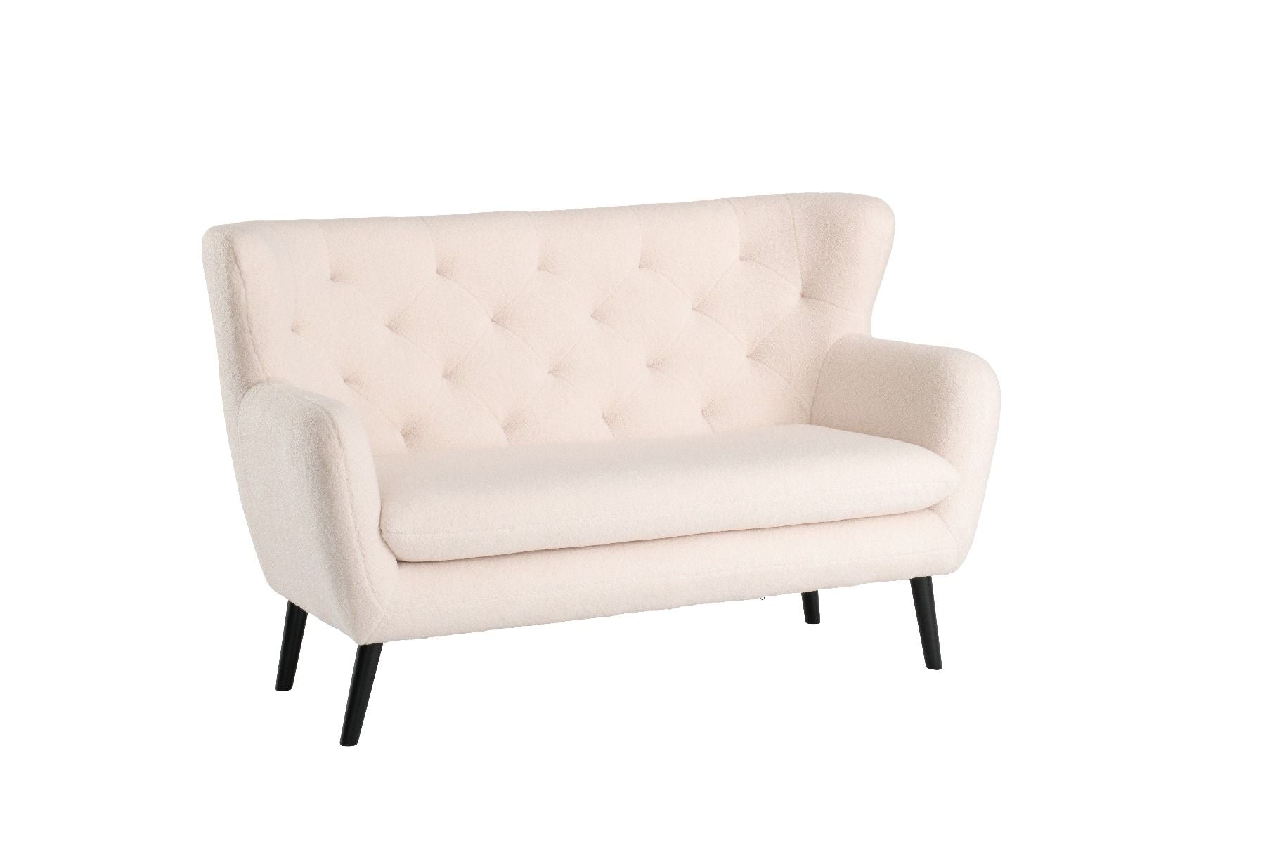 Yak 2 Seater Sofa - Short Faux Sheepskin - White