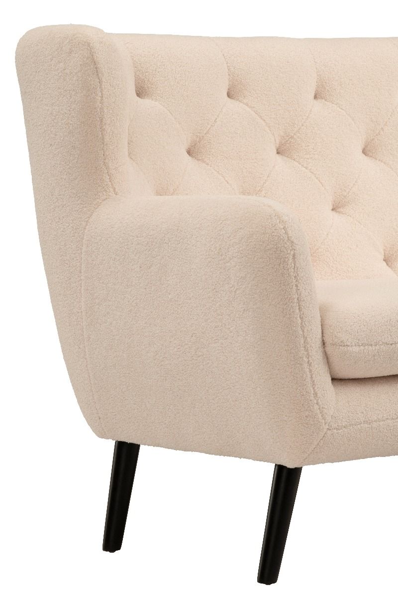 Yak 2 Seater Sofa - Short Faux Sheepskin - White
