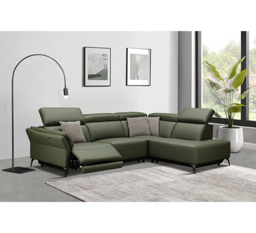 Milan Electric Corner Suite Leather - Forest Green