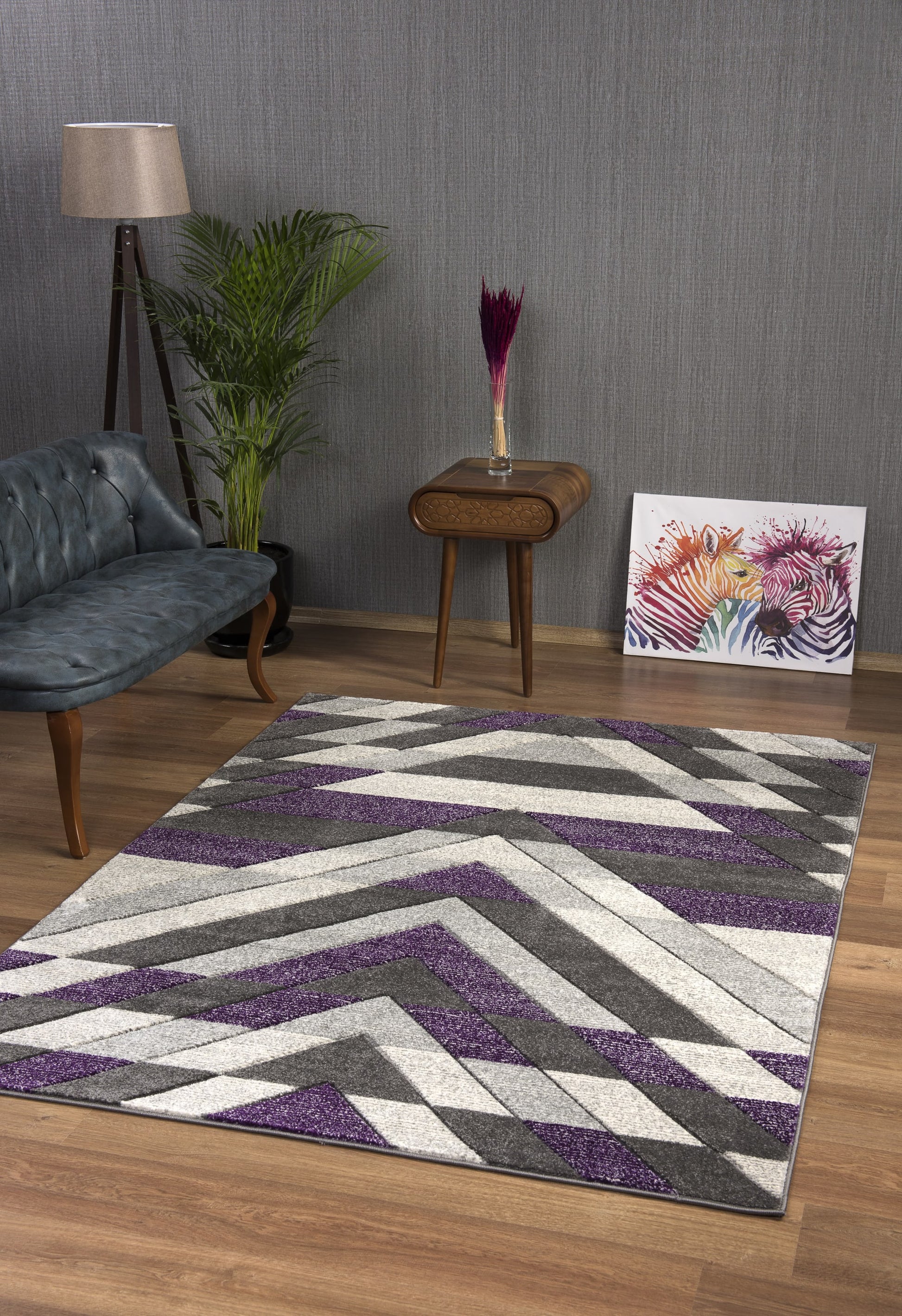 Asher Rug Grey-Lilac