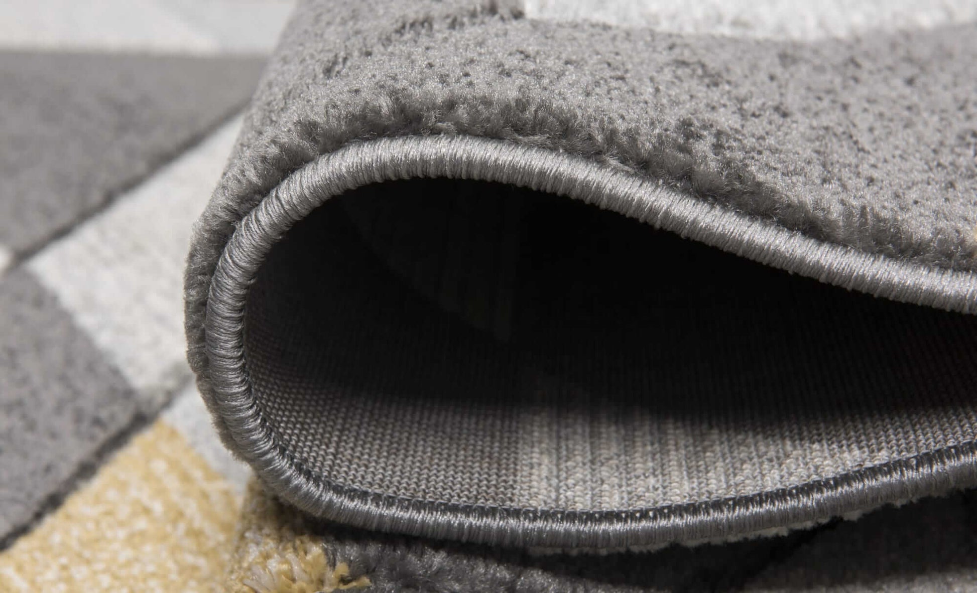 Asher Rug Grey - Mustard