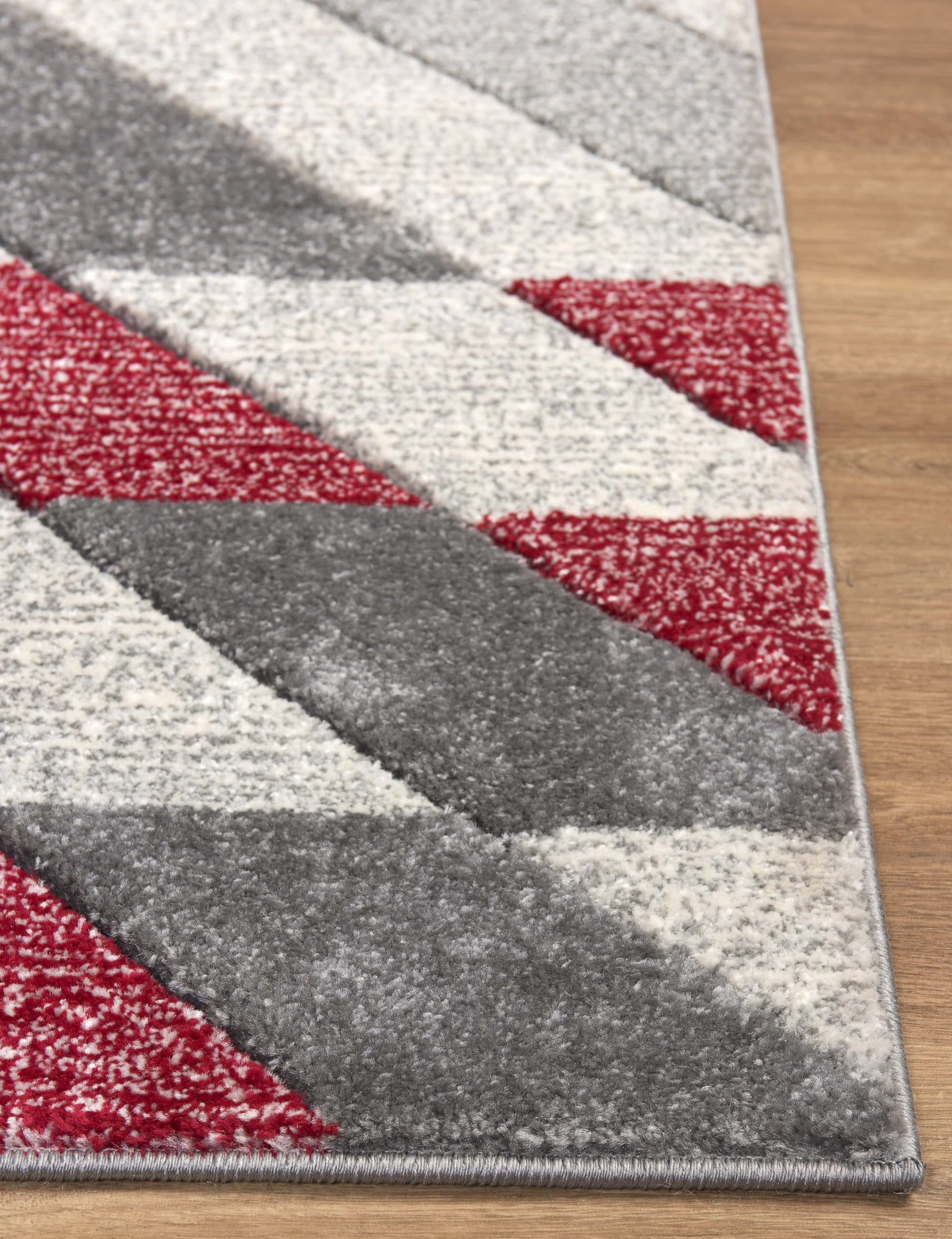 Asher Rug Grey - Red