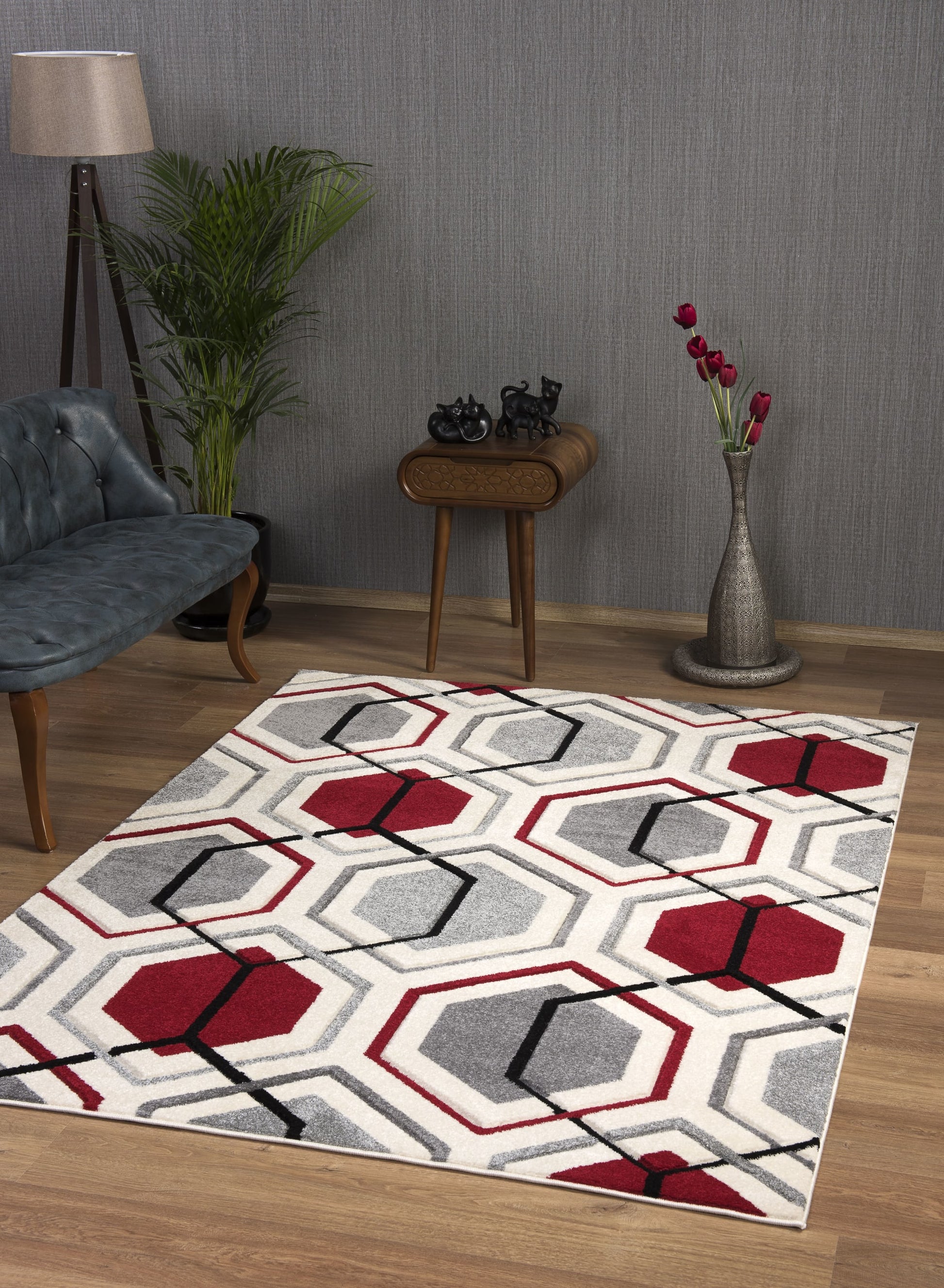 Elise Rug Cream-Red