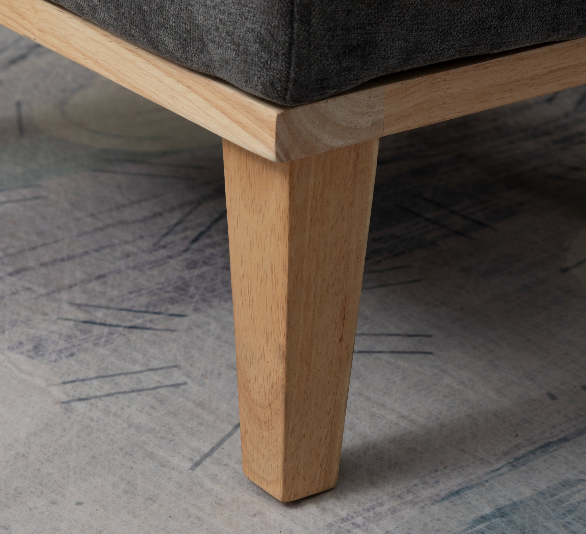 Armchair and Footstool Dark Grey