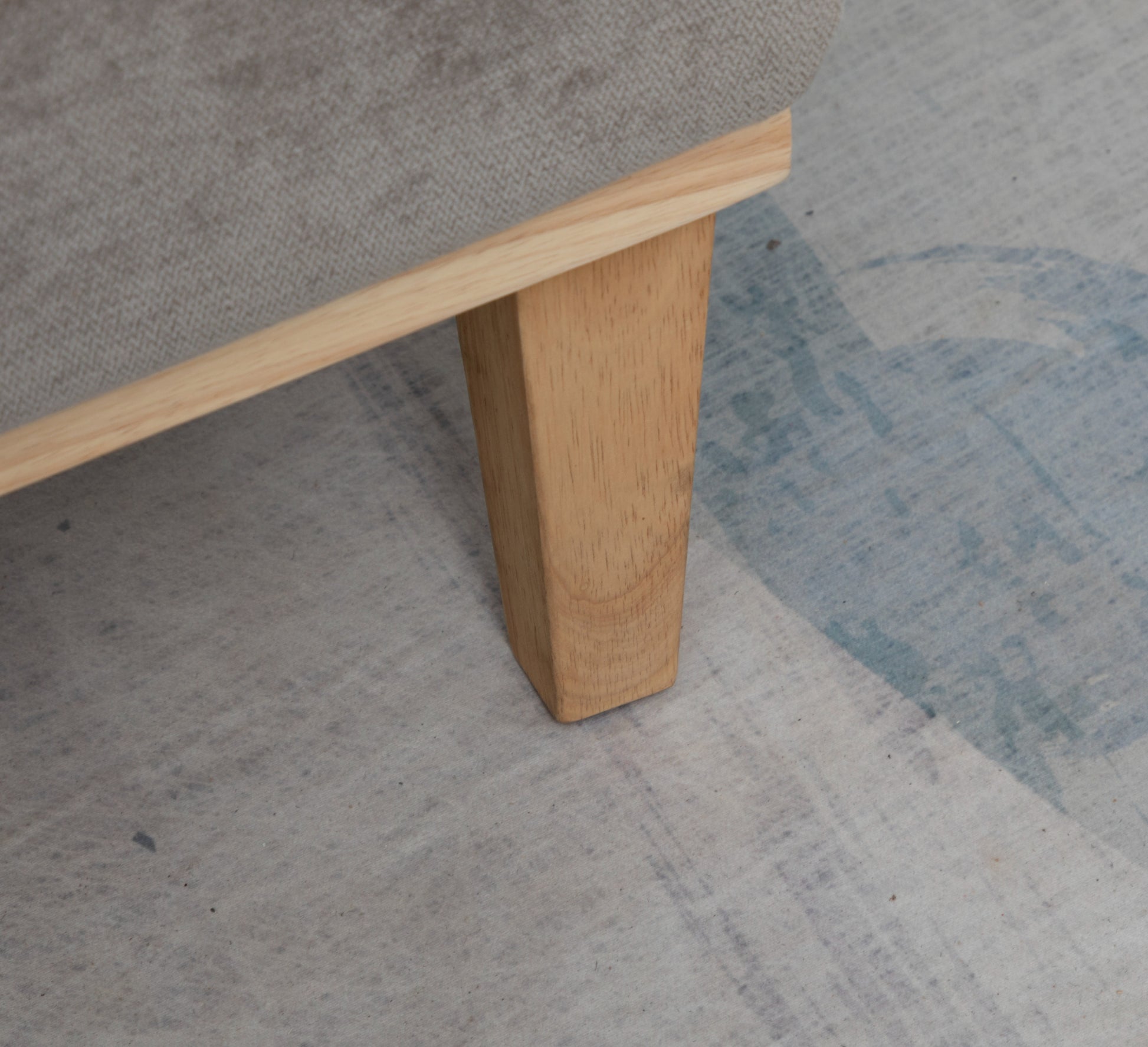 Armchair + Footstool Light Grey