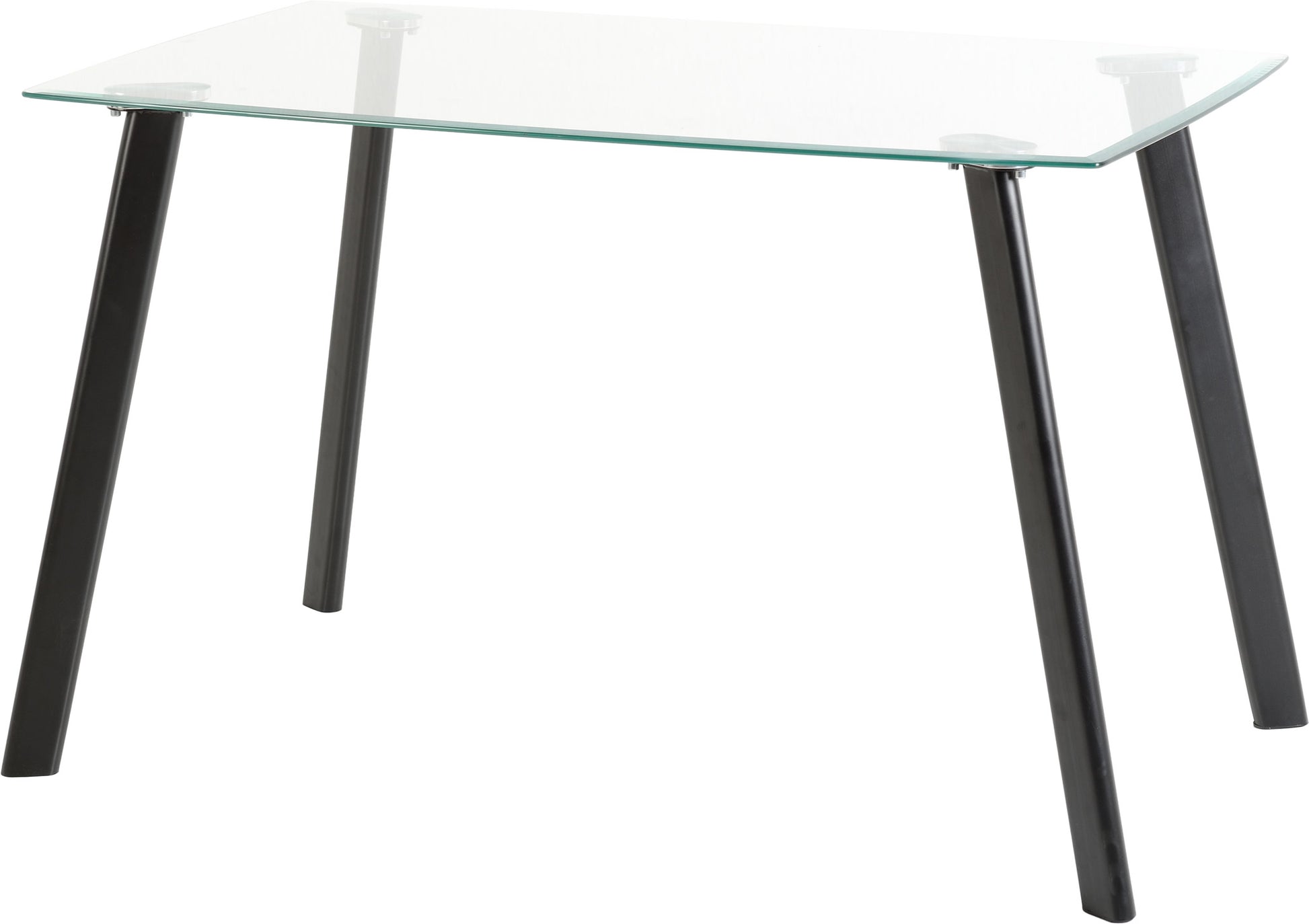 Abbey Dining Table Clear Glass/Black- The Right Buy Store