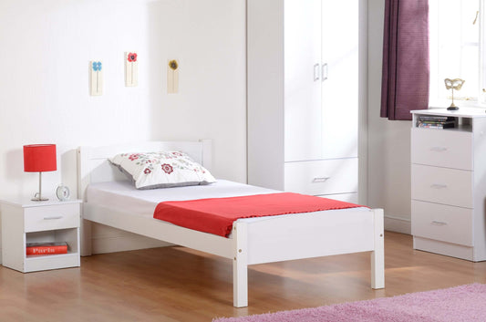 Amber 3' Single Bed - White