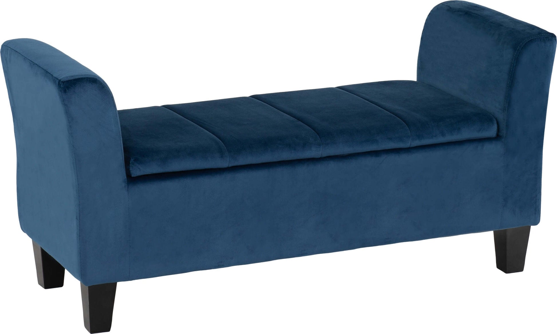 Amelia Storage Ottoman Blue Velvet Fabric- The Right Buy Store