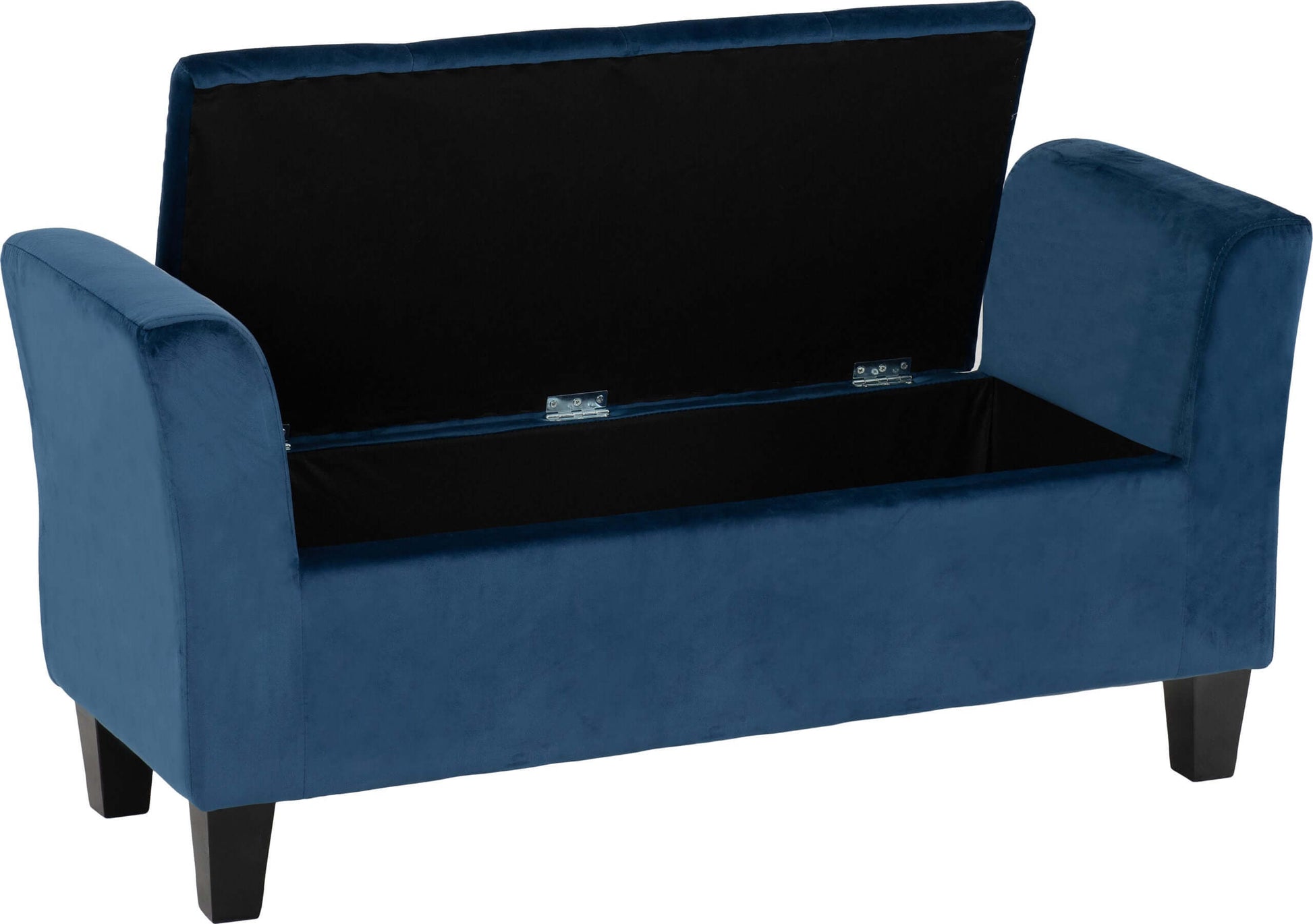 Amelia Storage Ottoman Blue Velvet Fabric- The Right Buy Store