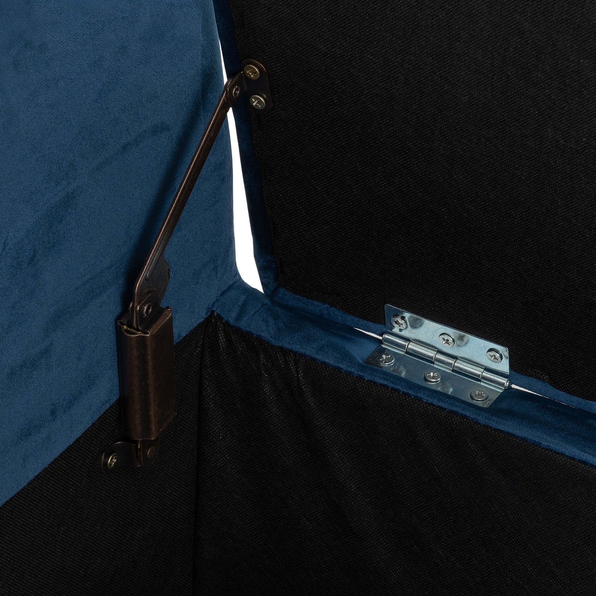 Amelia Storage Ottoman Blue Velvet Fabric- The Right Buy Store