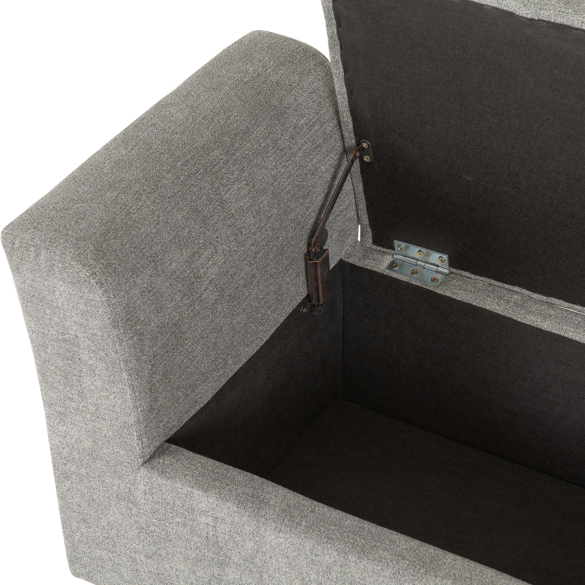 Amelia Storage Ottoman Dark Grey Fabric- The Right Buy Store