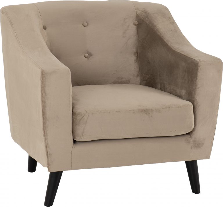 Ashley 1 Seater Sofa Oyster Velvet Fabric- The Right Buy Store