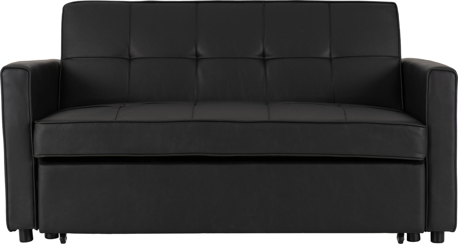 Astoria Sofa Bed - Black Faux Leather - The Right Buy Store