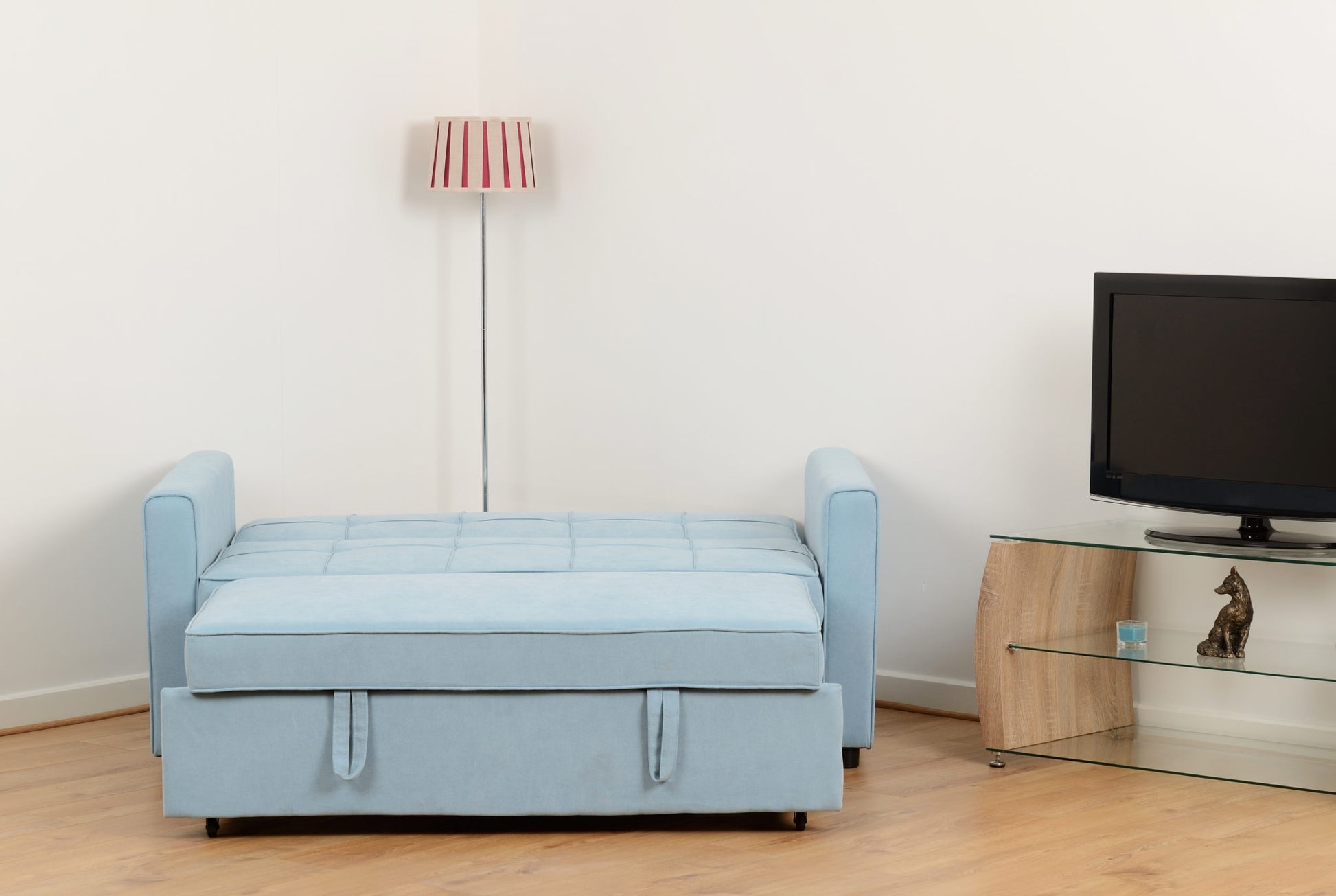 Astoria Sofa Bed - Light Blue Fabric - The Right Buy Store