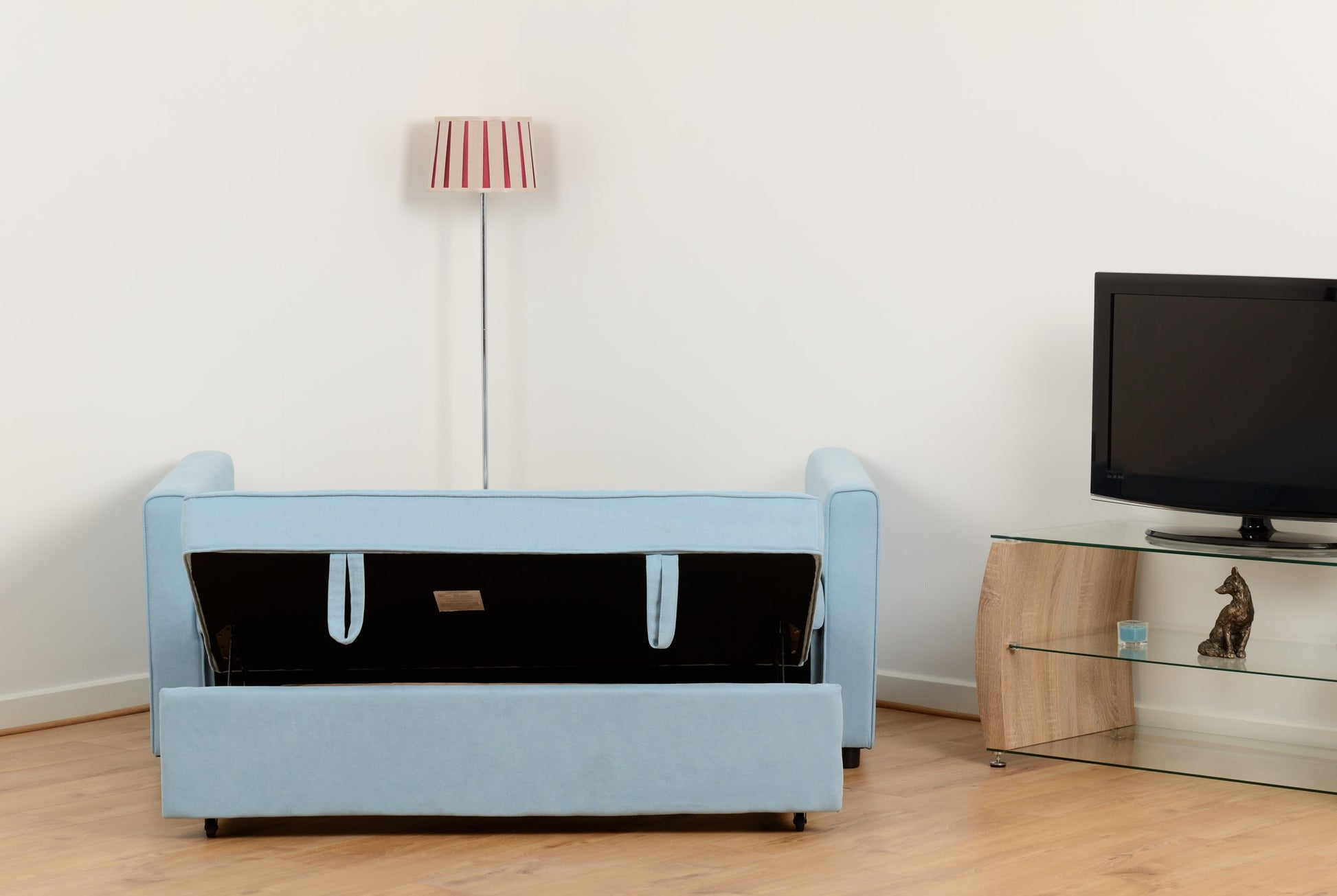 Astoria Sofa Bed - Light Blue Fabric - The Right Buy Store