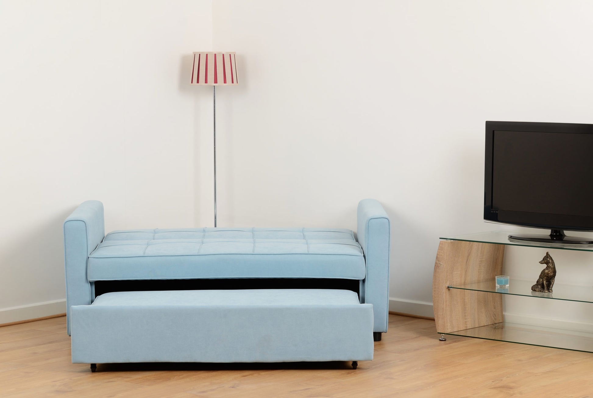 Astoria Sofa Bed - Light Blue Fabric - The Right Buy Store