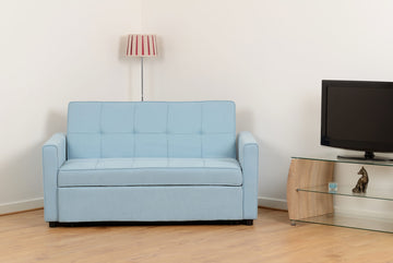 Astoria Sofa Bed - Light Blue Fabric - The Right Buy Store
