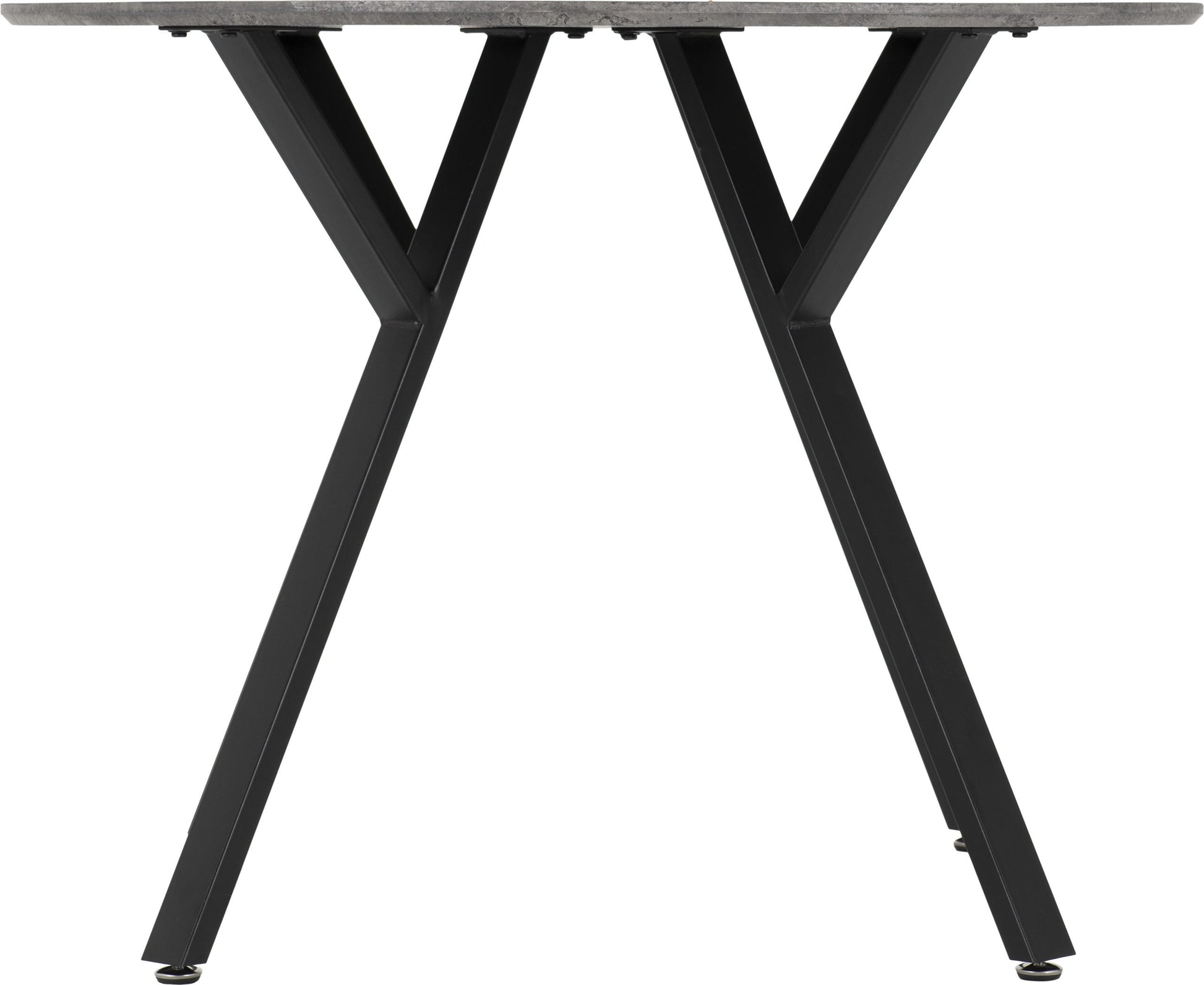 Athens Round Dining Table - Concrete Effect/Black- The Right Buy Store